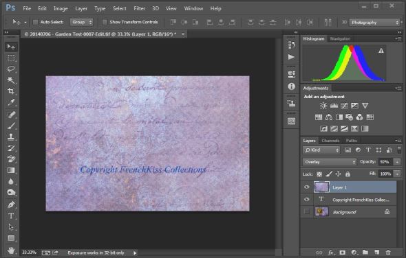 FrenchKiss texture in Photoshop CC